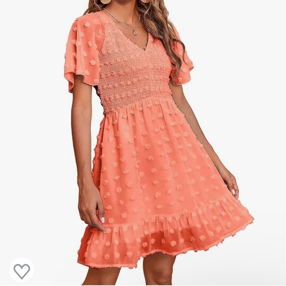 NWT Swiss Dot V Neck Dress - Picture 1 of 7